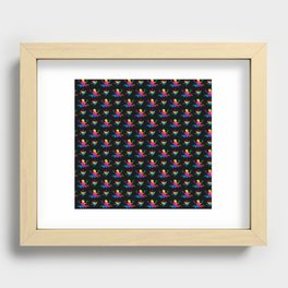 Rainbow Frogs Pattern Recessed Framed Print