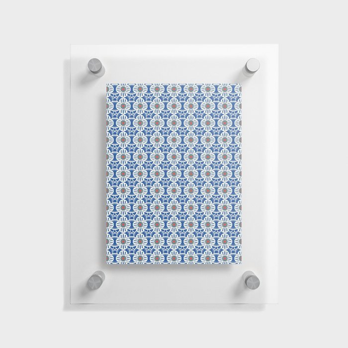 Blue retro pattern Floating Acrylic Print