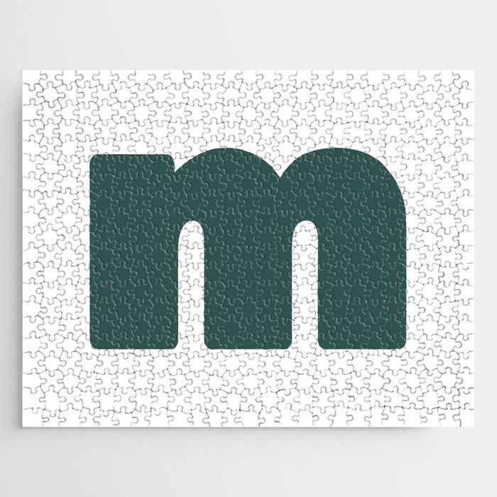 m (Dark Green & White Letter) Jigsaw Puzzle