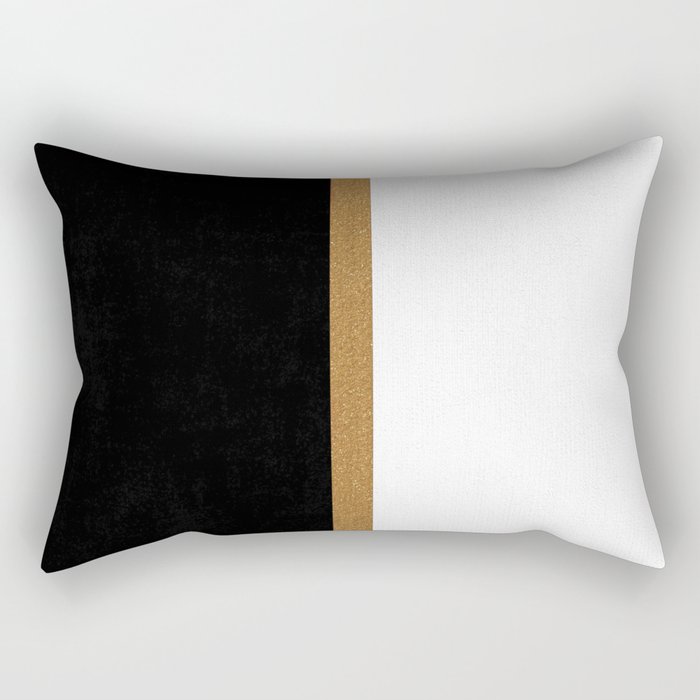 Black white gold Rectangular Pillow