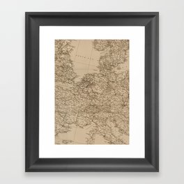 Vintage Europe Map Framed Art Print