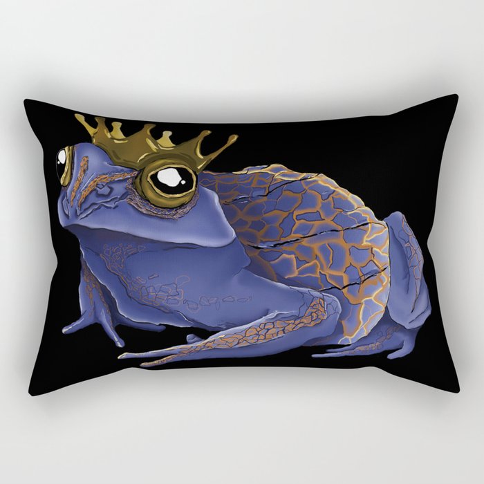Psychedelic Blue Frog Rectangular Pillow