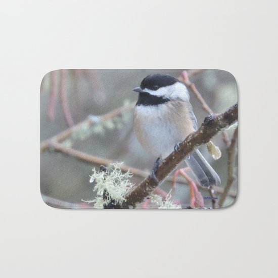 Chickadee in the Alder Tree Bath Mat