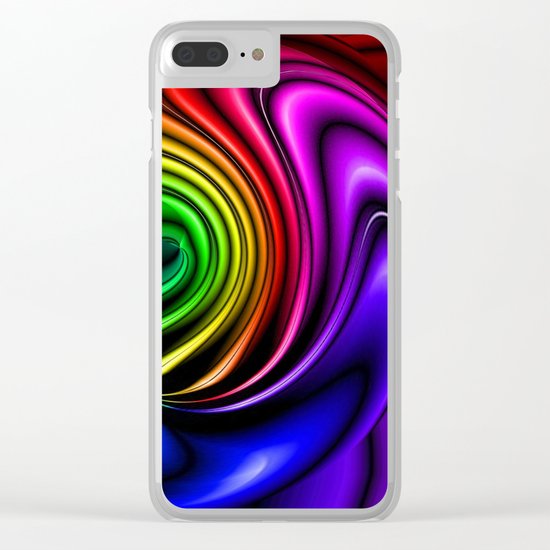 Rainbow Ribbons Clear iPhone Case