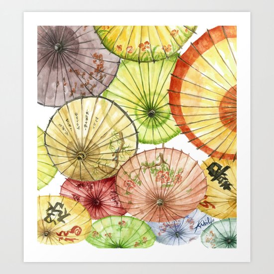 Paper Umbrellas Art Print