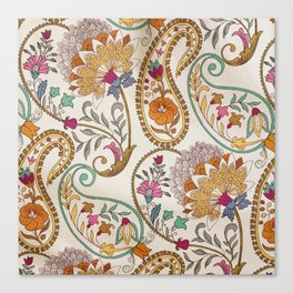 Granny's Gilded Gold Brown Floral Paisley Canvas Print