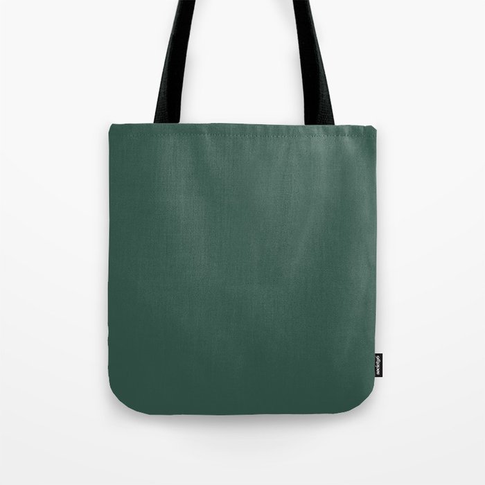 Dark Green Solid Color Pantone Hunter Green 19-5511 TCX Shades of Blue-green Hues Tote Bag