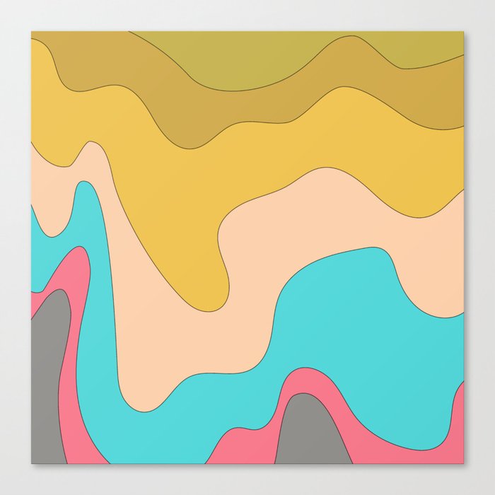 Liquid - Colorful Fluid Summer Vibes Beach Design Pattern II Canvas Print