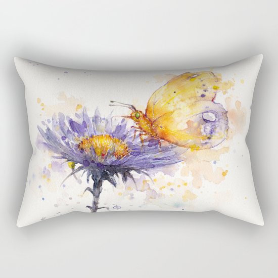 Flowers & Flutters Rectangular Pillow