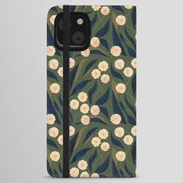 Green Floral iPhone Wallet Case