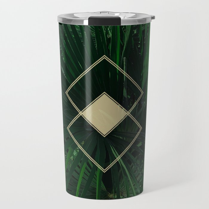 Green Geometry (without frame) Travel Mug