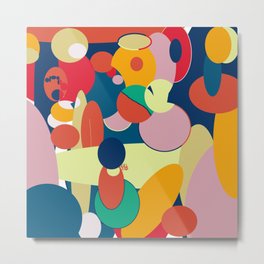 Cheerful Composition of Colored Circles Metal Print