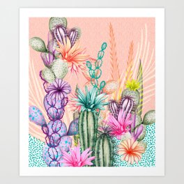 Cacti Love Art Print