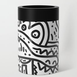 Cool Graffiti Art Doodle Black and White Monsters Scene Can Cooler
