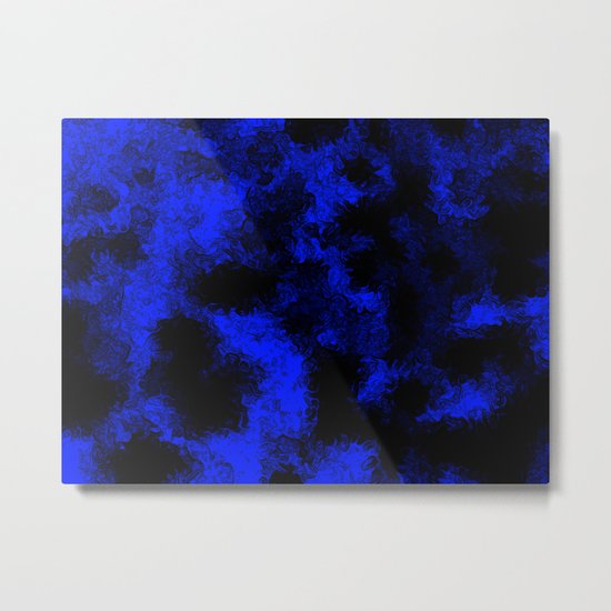 Blue neon and black modern decorative abstract design Metal Print