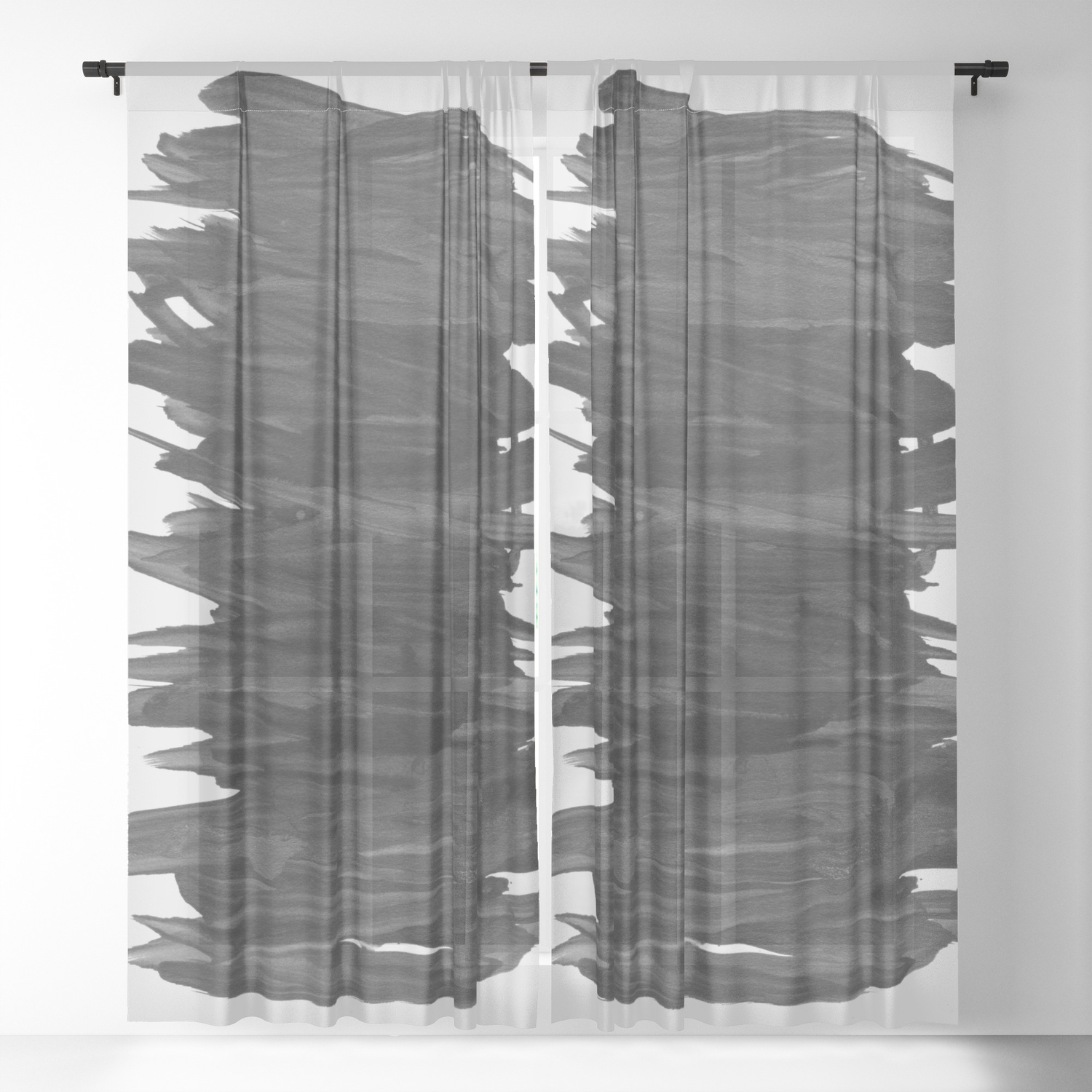 Abstract Minimalism 2 Minimal Ink Decor Art Society6 Sheer Curtain By Anitabellajantz