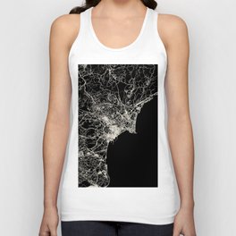 Alicante, Spain - City Map - Black and White  Unisex Tank Top