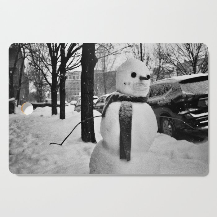 Sidewalk Snowman Cutting Board