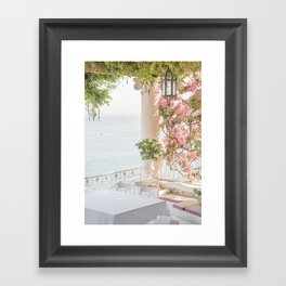 Sorrento Vibes | Balcony In Italy With Pink Flowers Photo Print | Summer Travel Photography Framed Art Print