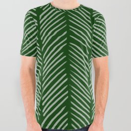 Forest Green Herringbone All Over Graphic Tee