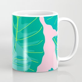 Giant Elephant Ear Leaves in Light Pink Coffee Mug