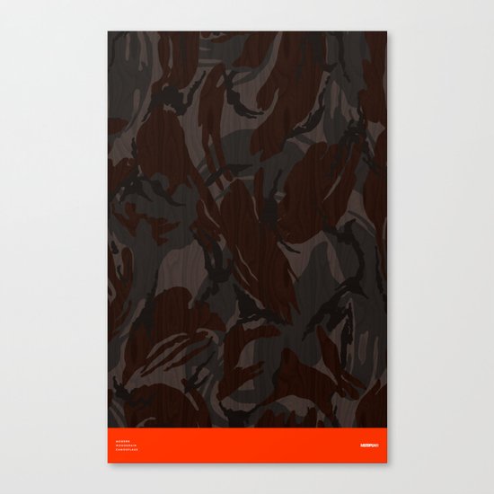 Modern Woodgrain Camouflage / British DPM Canvas Print