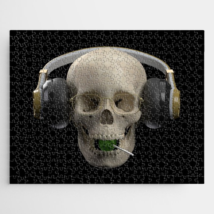 The skull  in the headphones  Jigsaw Puzzle