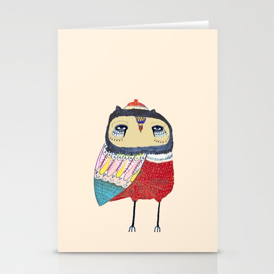 Sweet Owl. owl, owl art, owl print, owls Stationery Cards