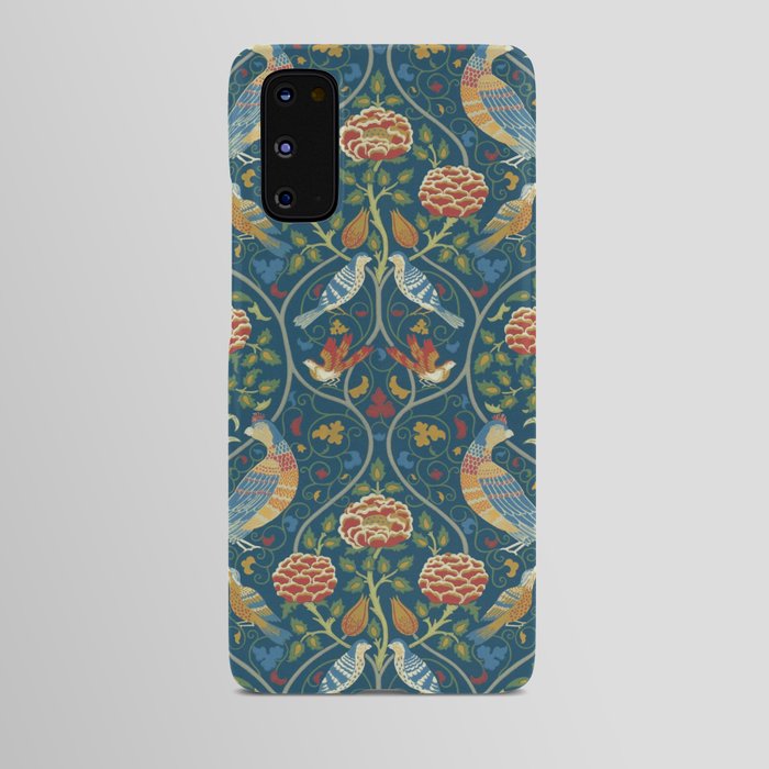 Roses and Birds Vintage Pattern (Blue) by William Morris Android Case