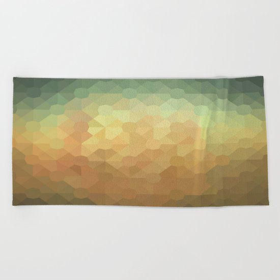 Nature's Glowing Geometric Abstract Beach Towel