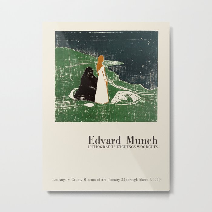Edvard Munch. Exhibition poster for LA Country Museum of Art, 1969. Metal Print