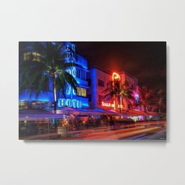 South Beach Miami Portrait in Colorful Time Lapse Paint by Jeanpaul Ferro Metal Print | Fisherisland, Fashion, Beach, Colony, Riviera, Nightlife, Modelling, Citylights, Skyline, Collinsavenue 