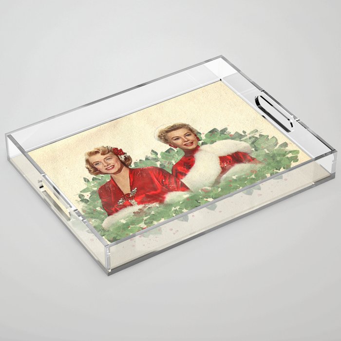 Sisters - A Merry White Christmas Acrylic Tray