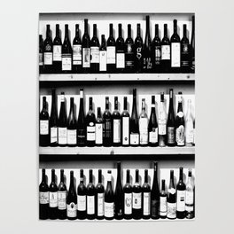 Wine Bottles in Black And White #decor #society6 #buyart Poster