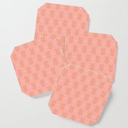 Arrow Lines Geometric Pattern 16 in pink orange Coaster