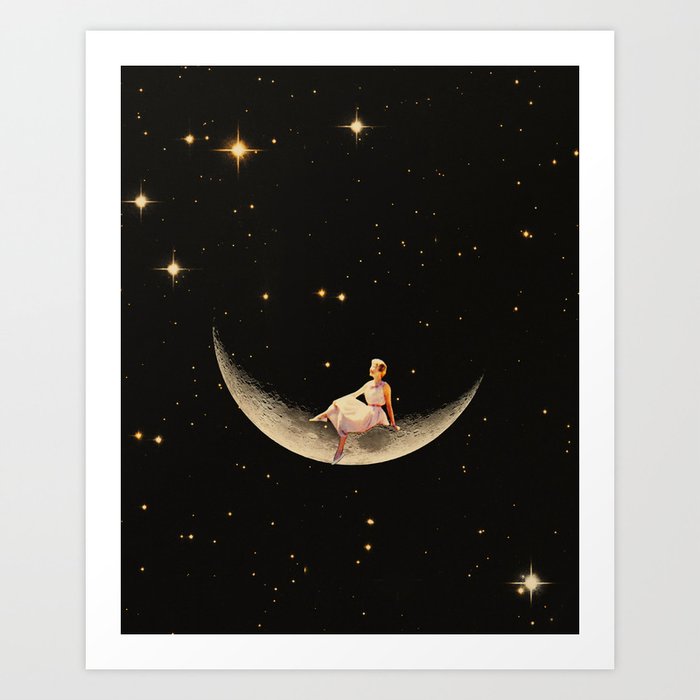 Lady Moon Art Print
