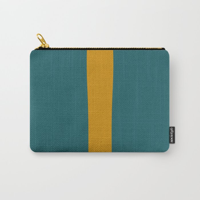 Teal blue with yellow abstract line Carry-All Pouch