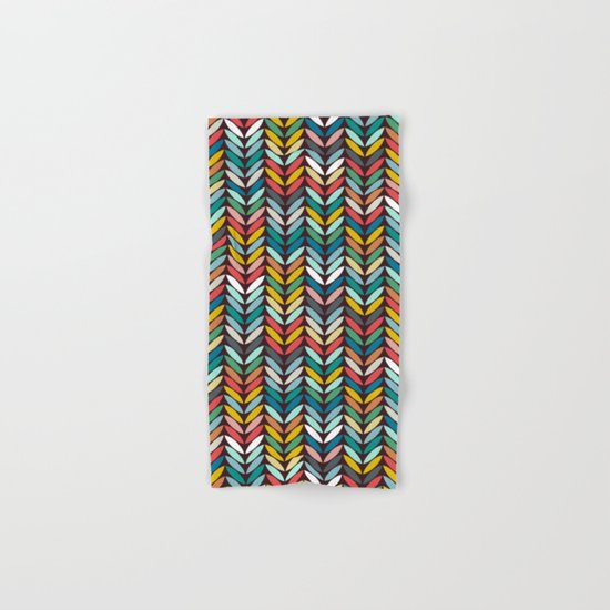 llama leaf arrow chevron dark Hand & Bath Towel