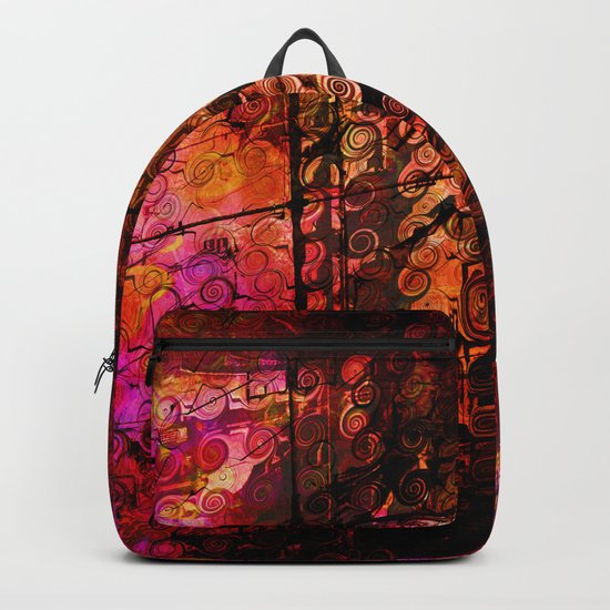Compelling, Abstract Landscape Art Lines Swirls Backpack