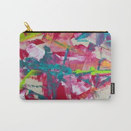 Confetti: A colorful abstract design in neon pink, neon green, and neon blue Carry-All Pouch