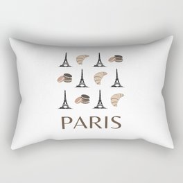 Paris Eiffel Tower Illustration Retro Modern Art Decor Brown Tones Rectangular Pillow