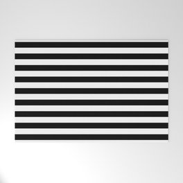Simple Black & White Stripes Welcome Mat