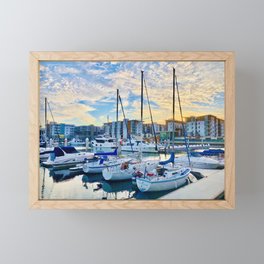 Marina Del Rey Photography Boats Harbor Sailing Framed Mini Art Print