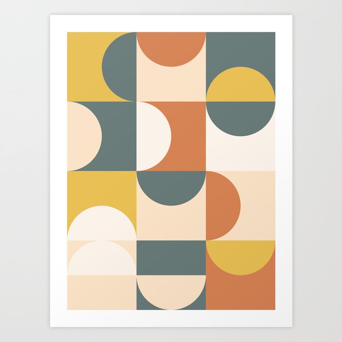Mid Century Modern Geometric 23 Art Print By Theoldartstudio Society6 Mid Century Modern Geometric 23 Art Print