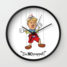 Funny Donald Trump Pinocchio I'm No Puppet Wall Clock
