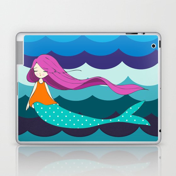 Mermaid in Blue Laptop & iPad Skin