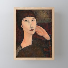 Adrienne, Woman with Bangs, 1917 by Amedeo Modigliani Framed Mini Art Print