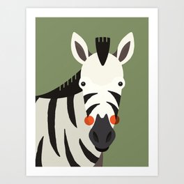 Zebra, Animal Portrait Art Print