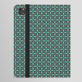 Geometric pattern no.4 with blue and yellow flowers in a orange triangle iPad Folio Case