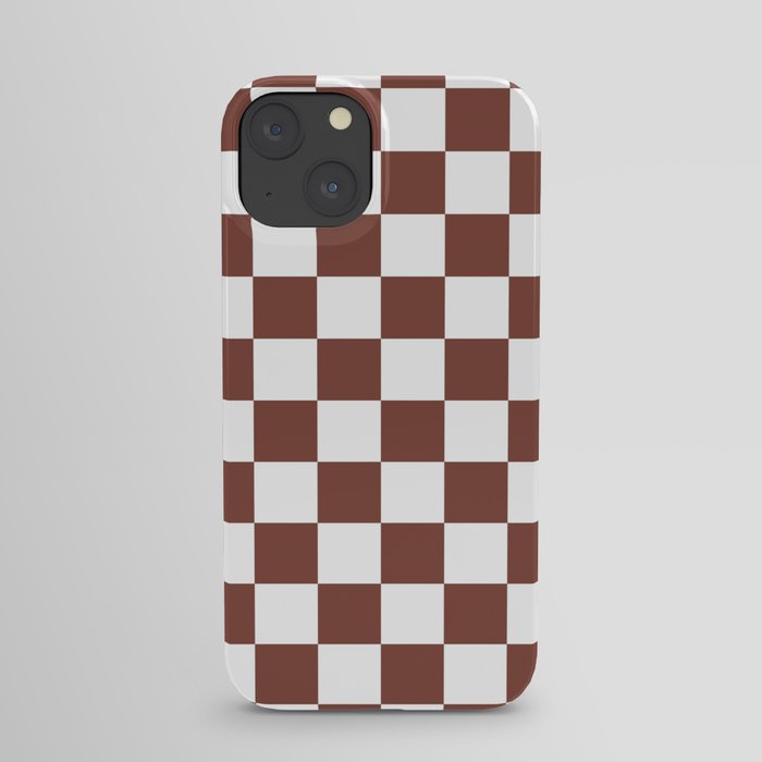 Checkered (Brown & White Pattern) iPhone Case